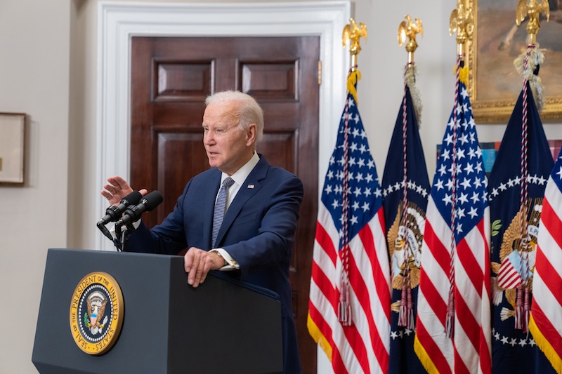 President Joe Biden delivers remarks on the banking system, Monday, March 13, 2023, in the Roosevelt Room of the White House. (Official White House Photo by Erin Scott)